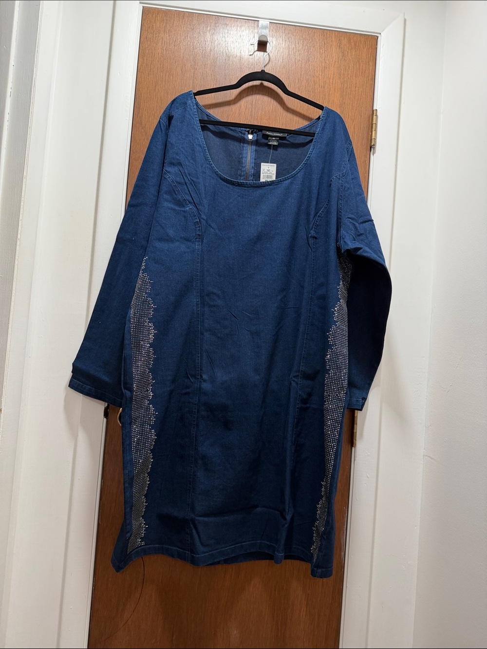 Ashley Stewart Indigo Denim Dress with Back Zip